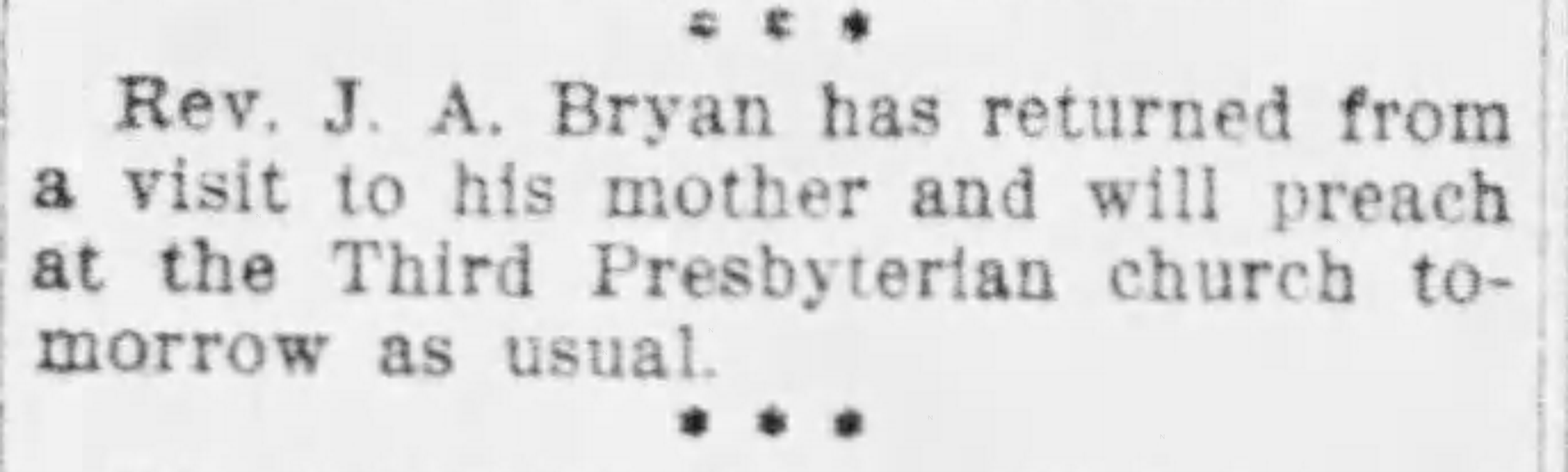 Returned from Visit To His Mother